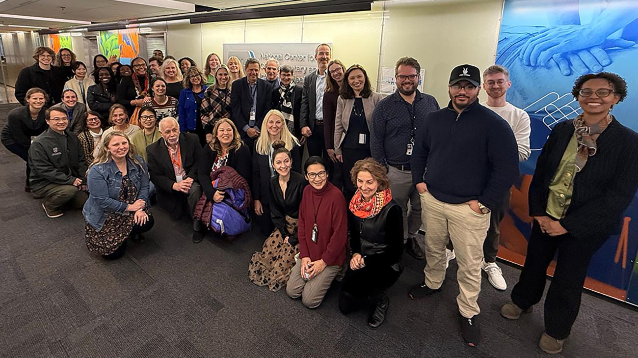 Langevin with her colleagues